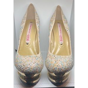 Gianmarco Lorenzi Couture blinged out Heels
